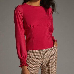 By Anthropologie Structured Long-Sleeve Top